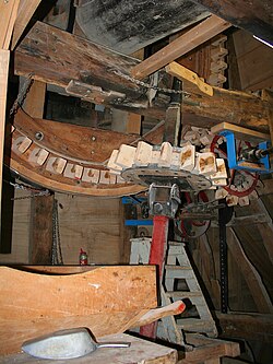 Gear wheels of the « de la Marquise » windmill in Moulbaix Belgium.