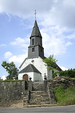 The St. Lawrence church (1680) in Our (Opont), Belgium.