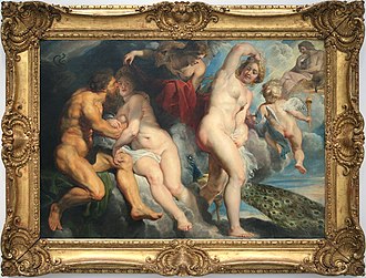 Ixion king of Lapiths deceived by Juno he wanted to seduce, oil on canvas by Peter Paul Rubens (1615)