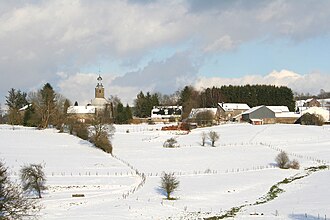 Winter scene in Odeigne,Belgium.