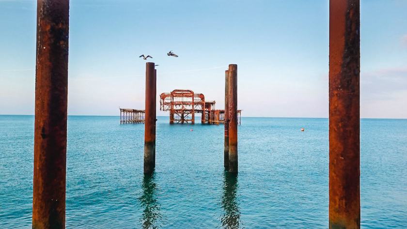 Brighton old pier Drone Shot