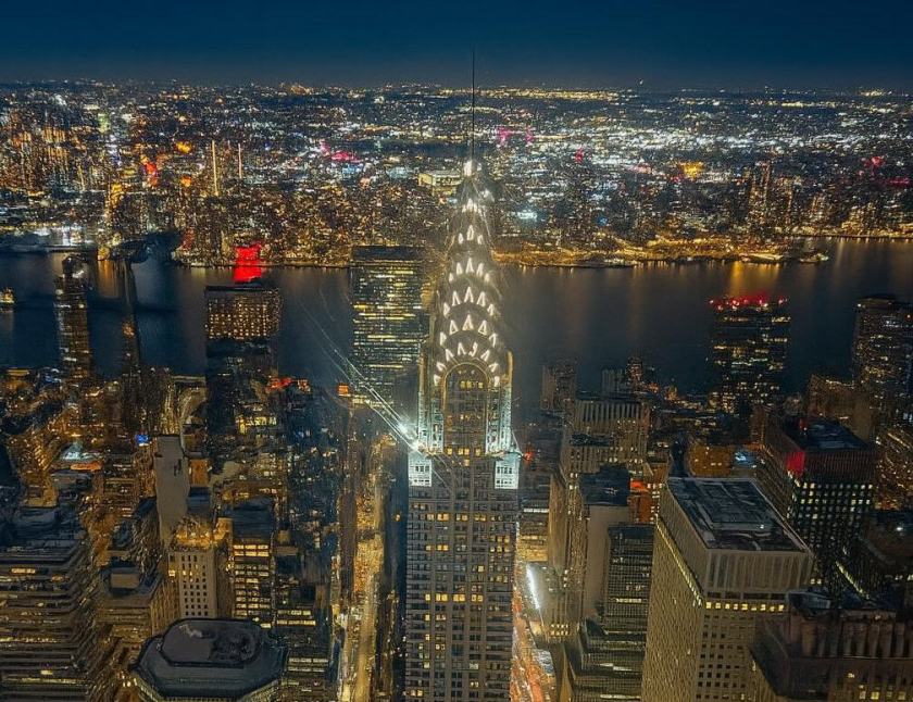 My photo of the New York skyline at night taken in December 2024