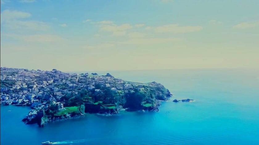 Polperro Coast Drone Shot